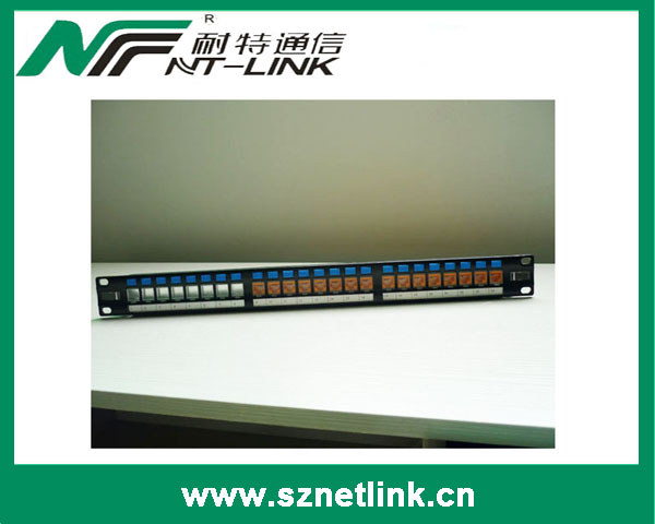unloaded 1U 24 port patch panel with dust cover