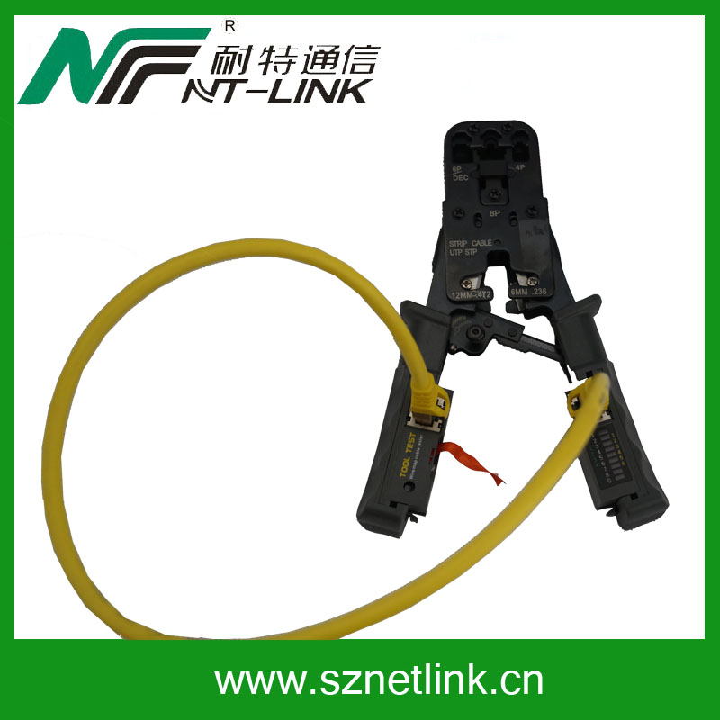 Network RJ45/RJ12/RJ11 Crimp Tool with cutter and cable tester